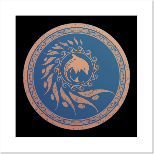 Dolphin Nautilus Tribal Wall Art by NicGrayTees